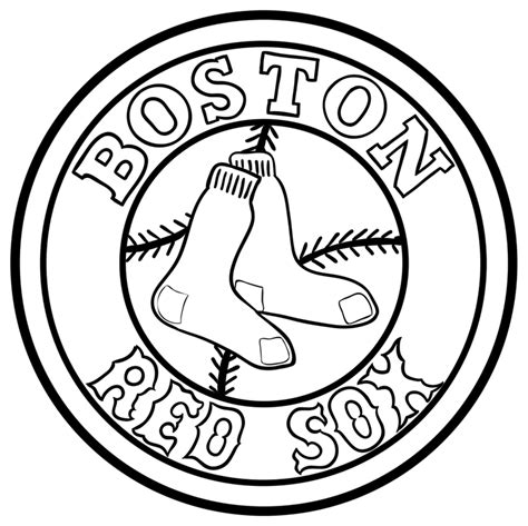 red sox baseball coloring pages